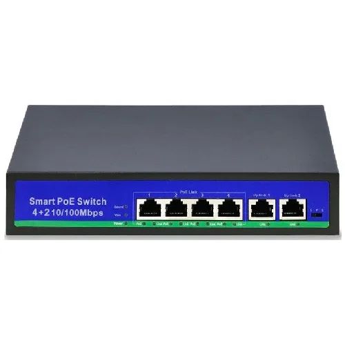 Hi-F0420FBL POE коммутатор 4+2 порт Hisource