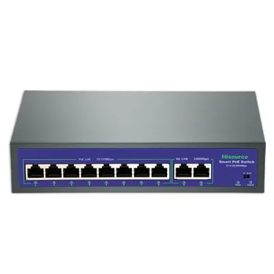 Hi-F082-02 POE коммутатор 8+2 порт Hisource