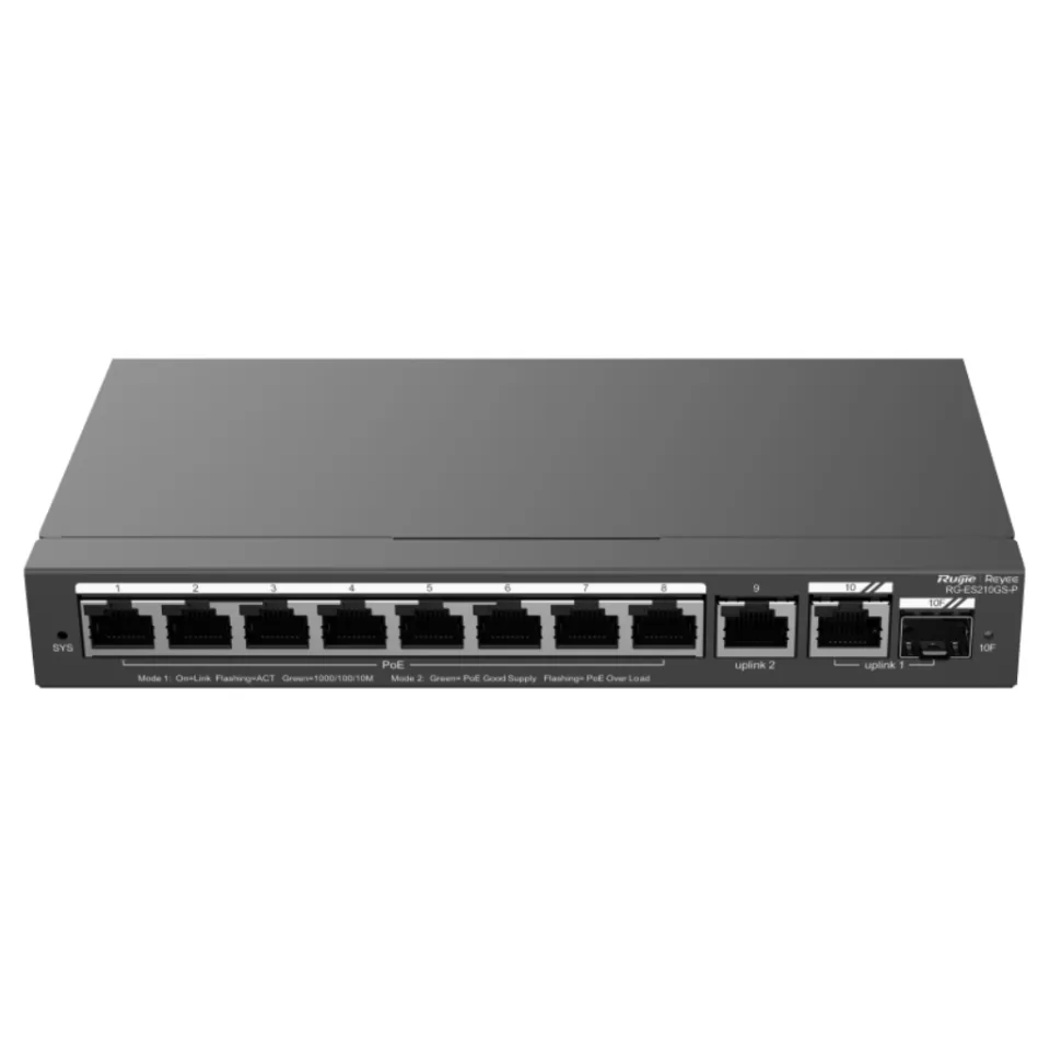 RG-ES210GS-P Poe Коммутатор Ruijie 8-ми портовый гигабитный