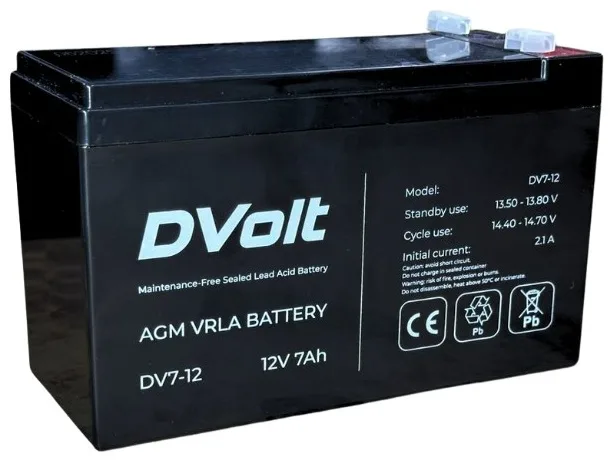 АККУМУЛЯТОРНЫЕ БАТАРЕИ Dvolt DV7-12 7Ач
